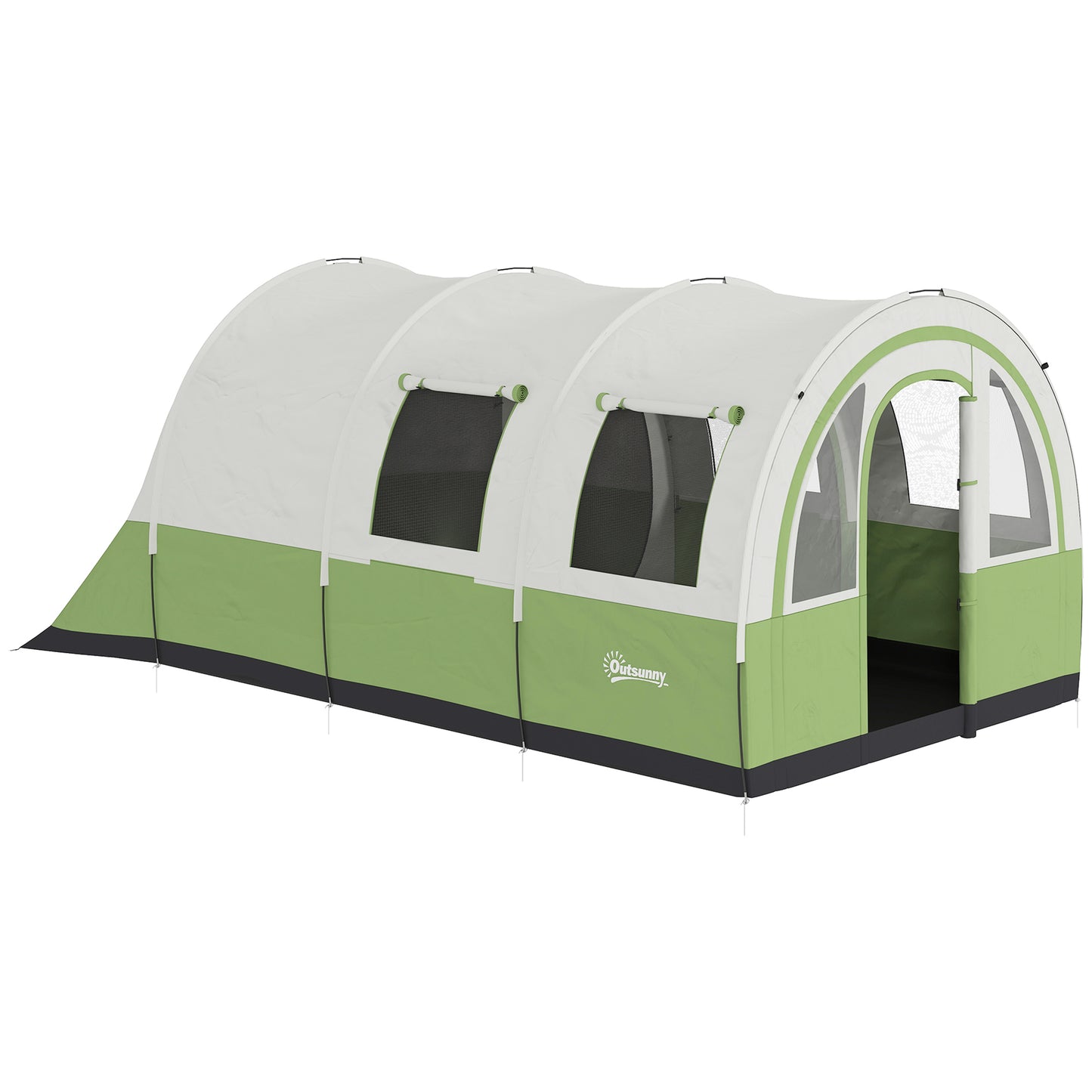 Outsunny 3000mm Waterproof Camping Tent, 5-6 Man Family Tent with Living and Bedroom, Carry Bag Included