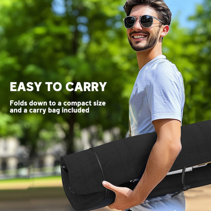 Outsunny Portable Camping Chair for Adults, High Back Folding Chair with Padded Seat and Carry Bag, Outdoor Recliner for Hiking, Fishing, Beach and Picnic