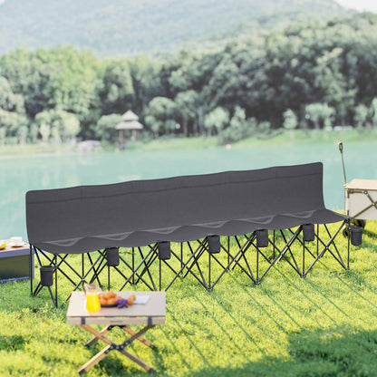 Outsunny 6 Seater Folding Camping Chair with Cup Holder & Carry Bag