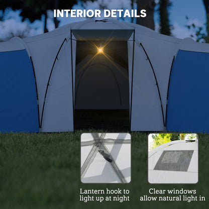 Outsunny 6-9 Man Tent with Bedrooms and Living Room, Accessories Included