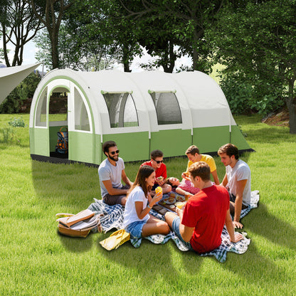 Outsunny 3000mm Waterproof Camping Tent, 5-6 Man Family Tent with Living and Bedroom, Carry Bag Included