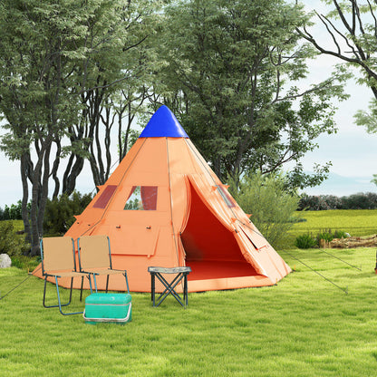 Outsunny 6 Men Tipi Tent with Carry Bag