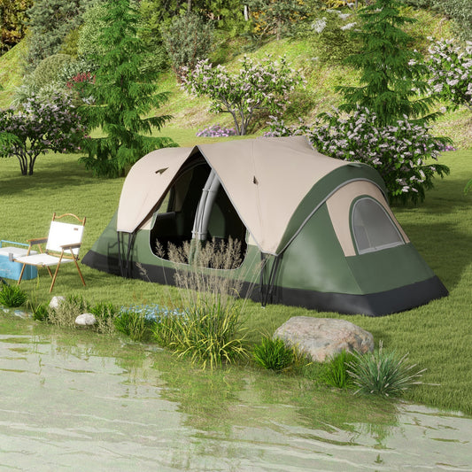 Outsunny Camping Tent for 6-8 Man with 2000mm Waterproof Rainfly and Carry Bag for Fishing Hiking Festival