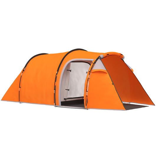 Outsunny 2-3 Man Tunnel Tents w/ Vestibule Camping Tent Porch Air Vents Weather-Resistant Shelter