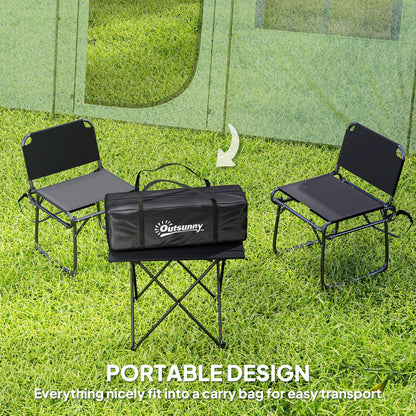 Outsunny 3-4 Man Tunnel Tent, Family Camping Tent with Porch, Bedroom and Living Area, Sewn in Groundsheet, 3000mm Waterproof, Portable with Bag for Hiking, Festival, Backpacking