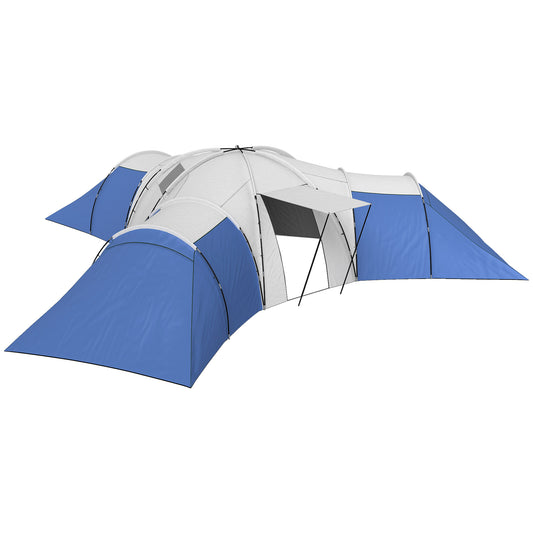 Outsunny 6-9 Man Tent with Bedrooms and Living Room, Accessories Included
