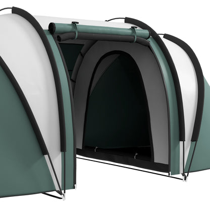 Outsunny Camping Tent with 2 Bedrooms and Living Area, 3000mm Waterproof Family Tent, for Fishing Hiking Festival