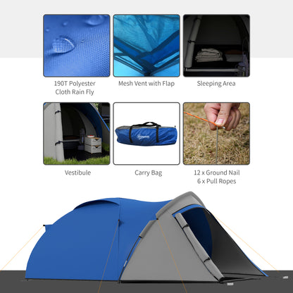 Outsunny Two-Man Dome Tent, with Front Vestibule