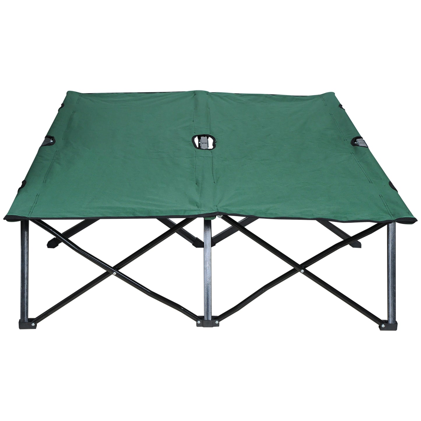 Outsunny Double Camping Cot Bed, with Bag