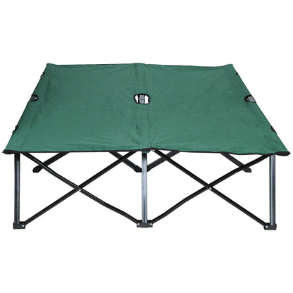 Outsunny Double Camping Cot Bed, with Bag