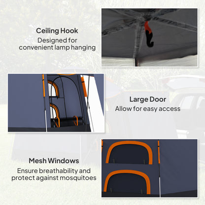 Outsunny Automatic Pop Up Camping Tent, Instant Setup 2-4 Man Tent with Mesh Windows, Waterproof & UV30+, Portable with Carry Bag for Fishing, Hiking, Backpacking