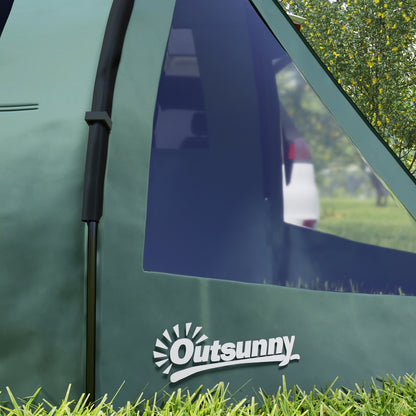 Outsunny Two Room Tunnel Tent Camping Tent for  3-4 Man with Windows, Covers, Carry Bag, for Fishing, Hiking, Sports