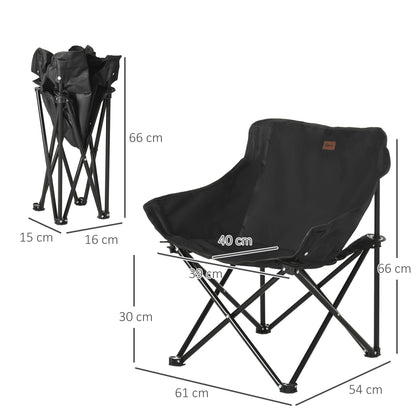 Outsunny Camping Chair, Lightweight Folding Chair with Carrying Bag and Storage Pocket, Perfect for Festivals, Fishing, Beach and Hiking