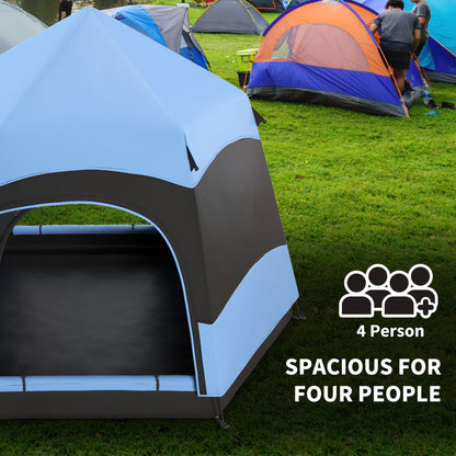 Outsunny Six Man Hexagon Camping Tent with Hang Hook and Carry Bag
