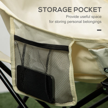 Outsunny Camping Chair, Lightweight Folding Chair with Carrying Bag and Storage Pocket, Perfect for Festivals, Fishing, Beach and Hiking