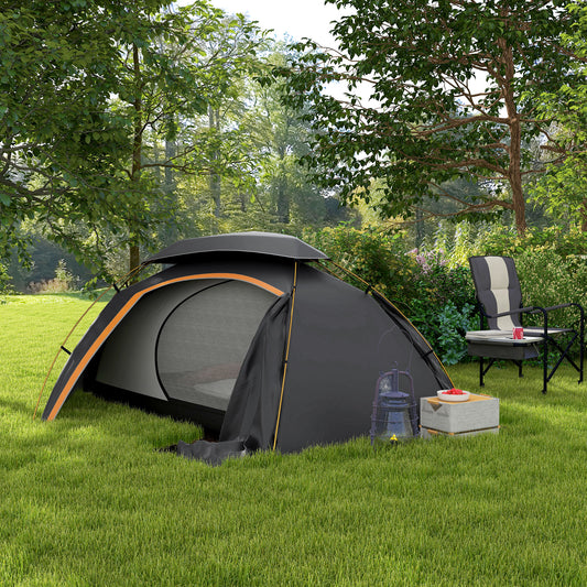 Outsunny Aluminium Frame Camping Tent Dome Tent with Removable Rainfly, 2000mm Waterproof, for 1-2 Man