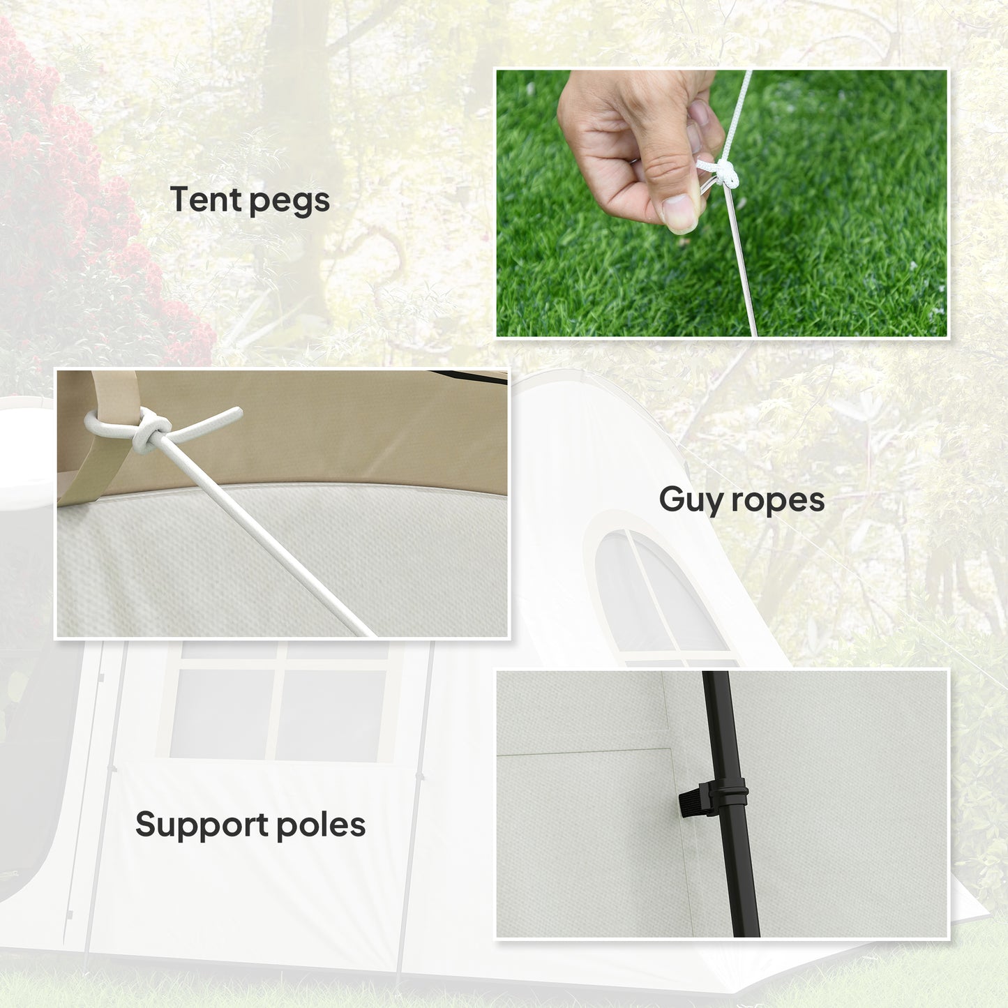 Outsunny 3-4 Man Tunnel Tent, Family Camping Tent with Porch, Bedroom and Living Area, Sewn in Groundsheet, 3000mm Waterproof, Portable with Bag for Hiking, Festival, Backpacking