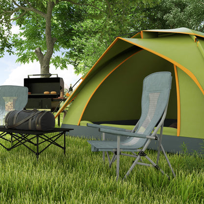 Outsunny Folding Camp Chair Portable Chair w/ Cup Holder Holds up to 136kg Perfect for Camping, Festivals, Garden, Caravan Trips, Fishing, Beach and BBQs