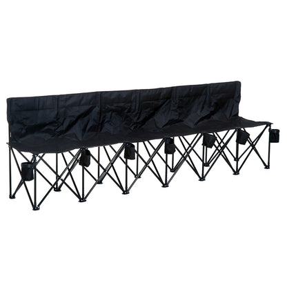 Outsunny 6 Seater Folding Camping Chair with Cup Holder & Carry Bag