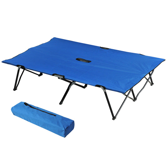 Outsunny Double Camping Cot Bed, with Bag